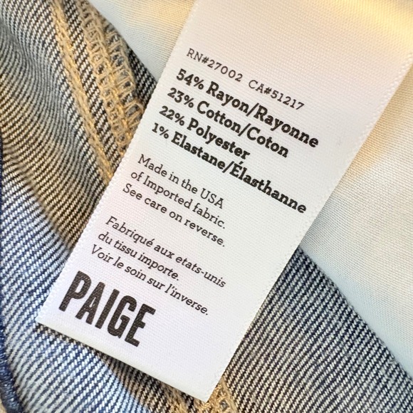 Paige Jimmy Jimmy Skinny Short Dark Wash Distressed Denim Cuffed Size 28 - Picture 4 of 5